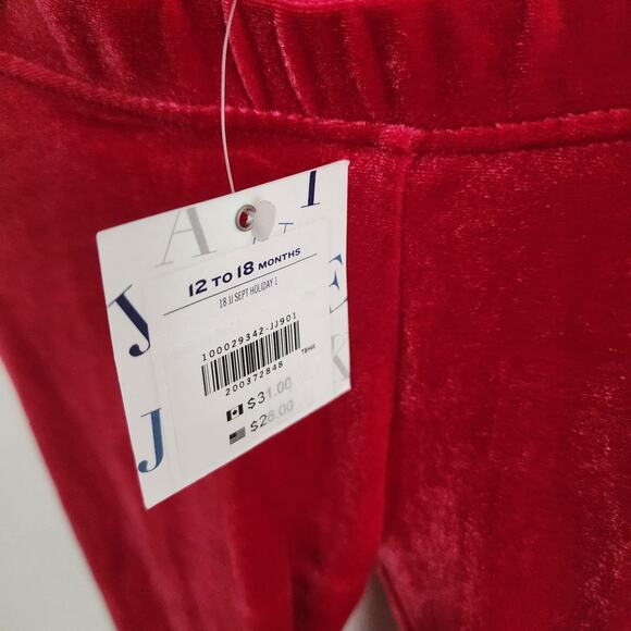 new janie and jack red velvety toddler leggings size 12-18 months - Picture 4 of 5